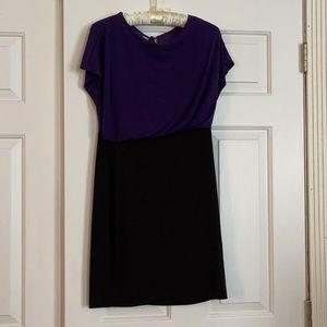Black w purple top dress, size 8 stretchy
